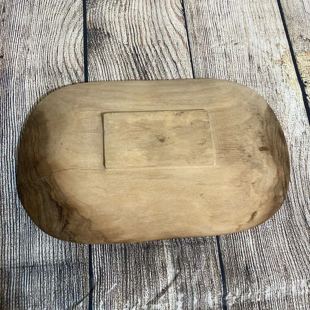 Carved Wooden Serving Tray 3 Section Rustic Primitive‎ Natural